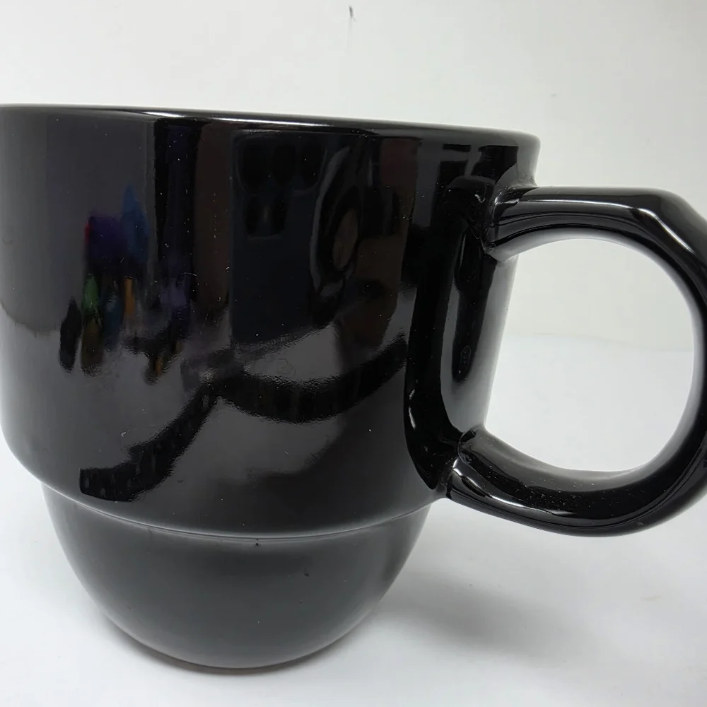 Coffee Cup Mug Stack Stackable Black Set of 2